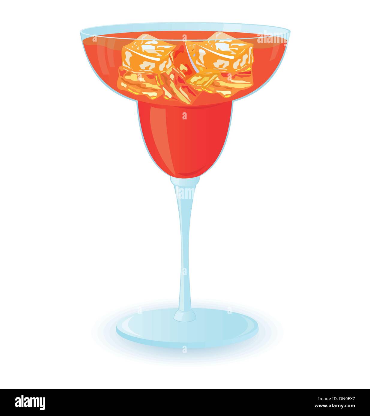 Cocktail con ghiaccio isolato illustrazione vettoriale Illustrazione Vettoriale