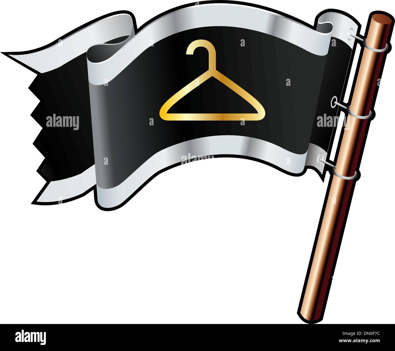 Appendiabiti bandiera pirata Illustrazione Vettoriale