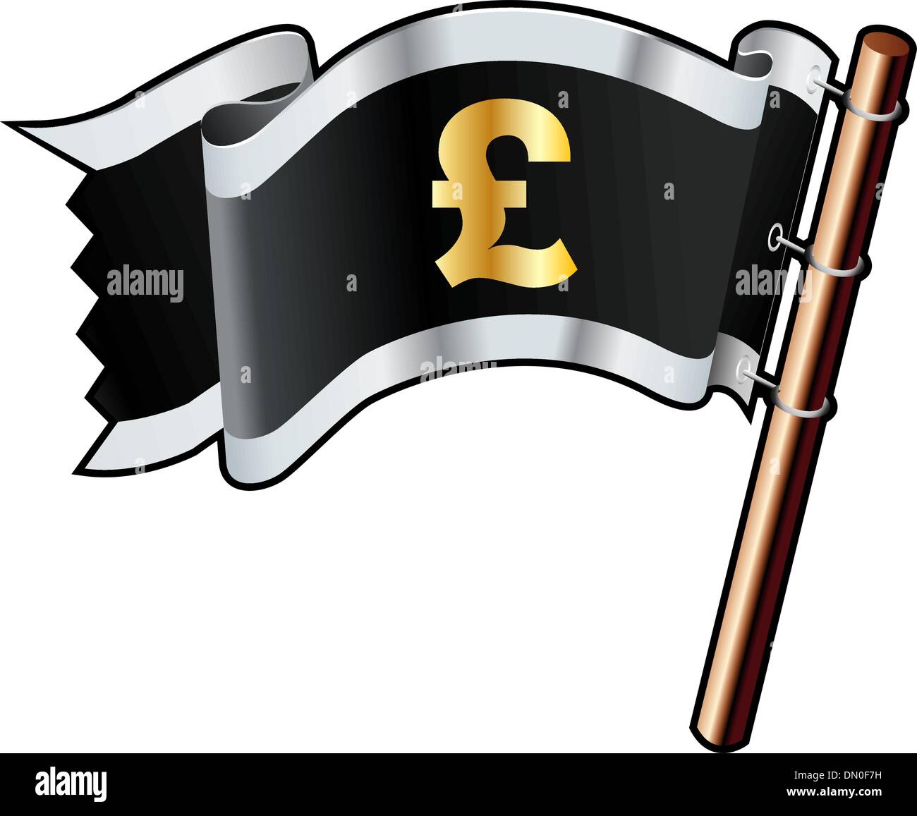 Sterlina britannica bandiera pirata Illustrazione Vettoriale