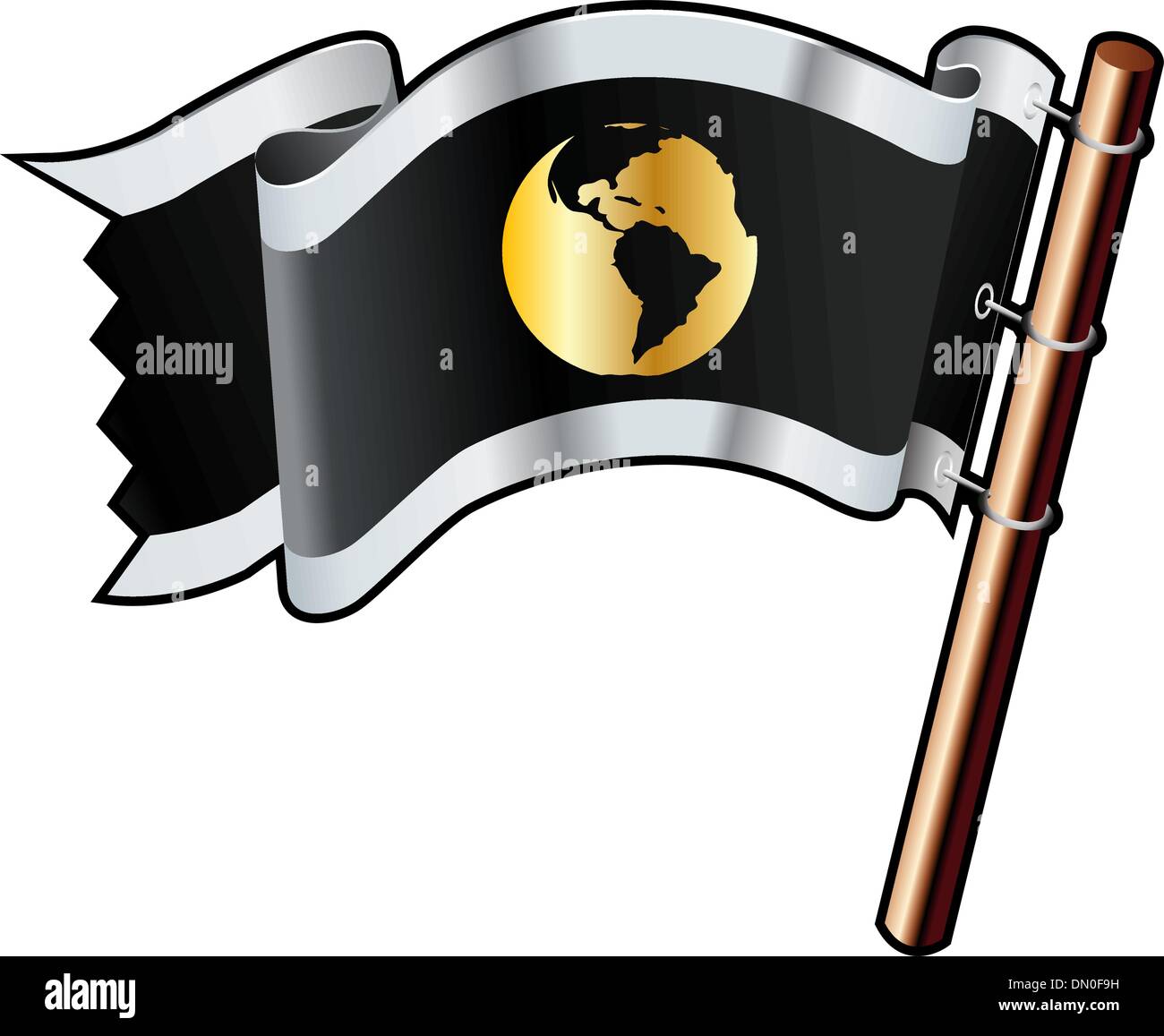Globo bandiera pirata Illustrazione Vettoriale