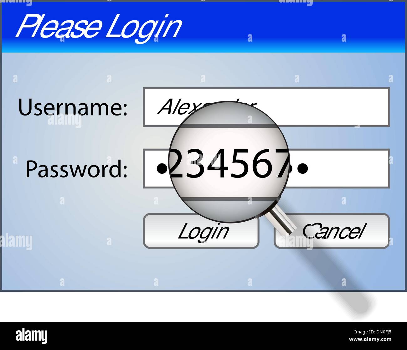 Finestra di login Illustrazione Vettoriale