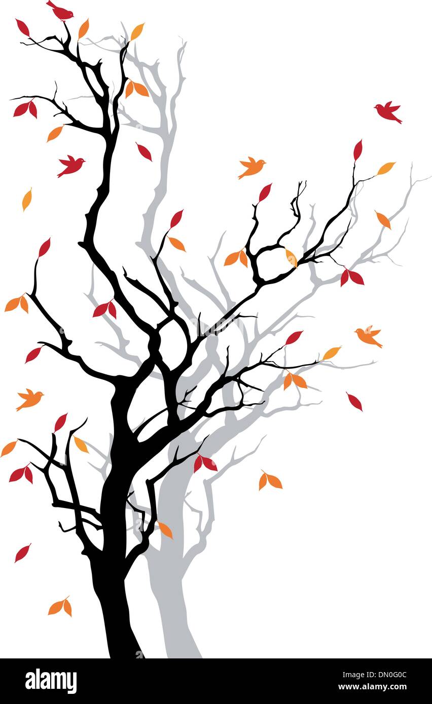 Autumn Tree, vettore Illustrazione Vettoriale