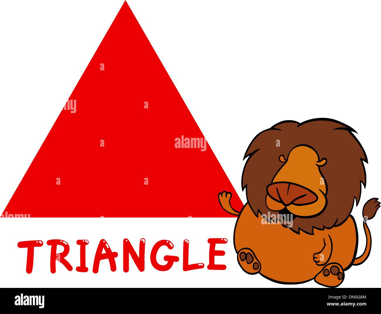 Forma di triangolo con il cartoon lion Illustrazione Vettoriale
