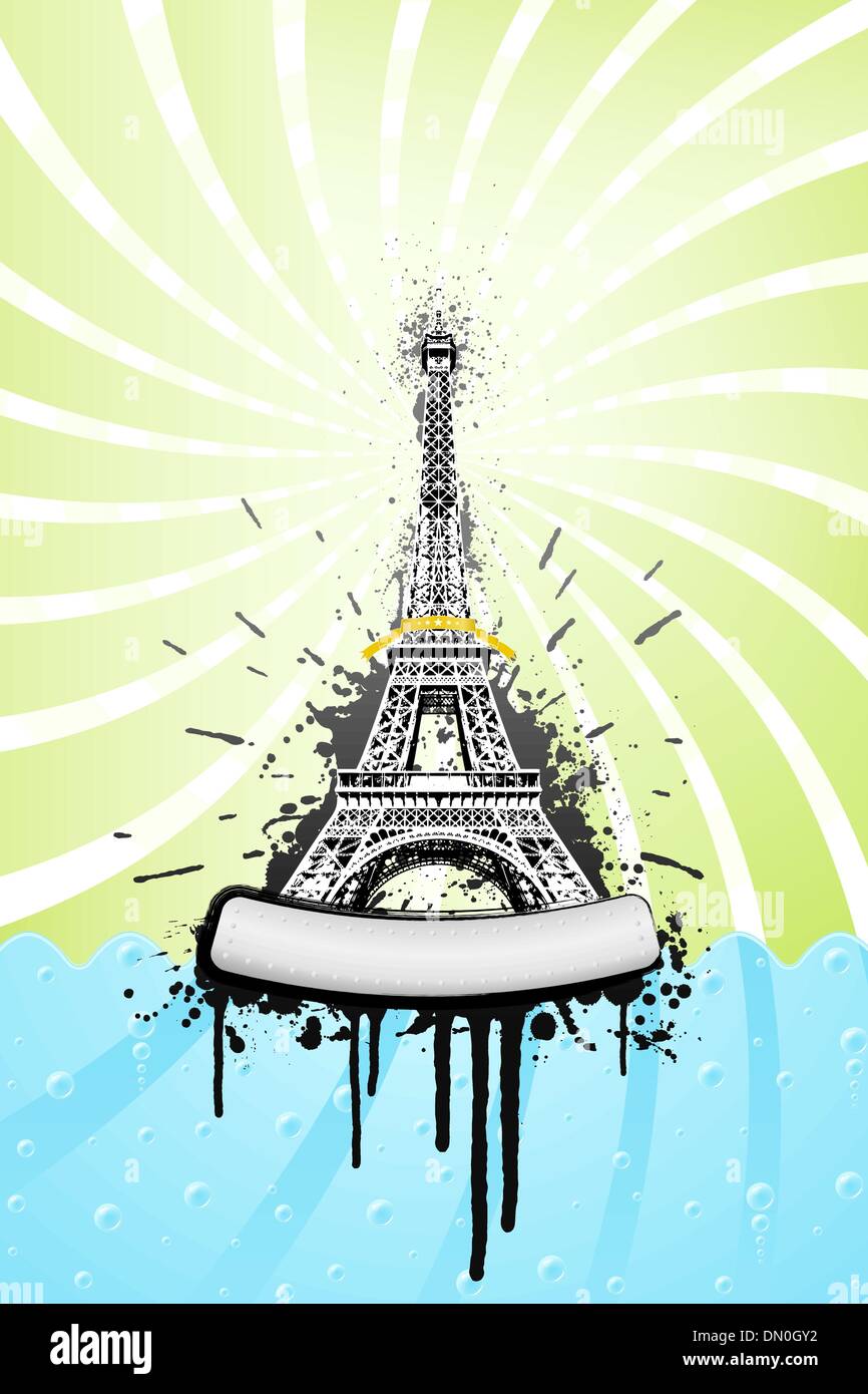 Torre Eiffel esplosione di inchiostro Illustrazione Vettoriale