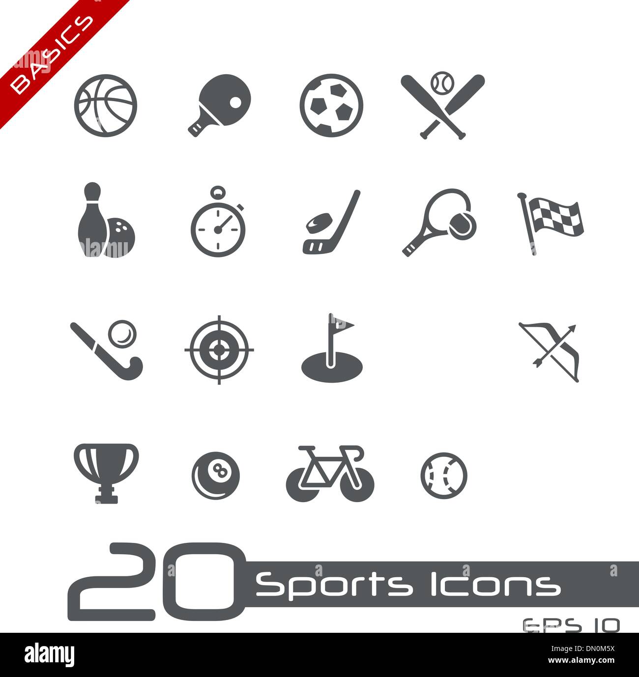 Icone dello sport // nozioni di base Illustrazione Vettoriale