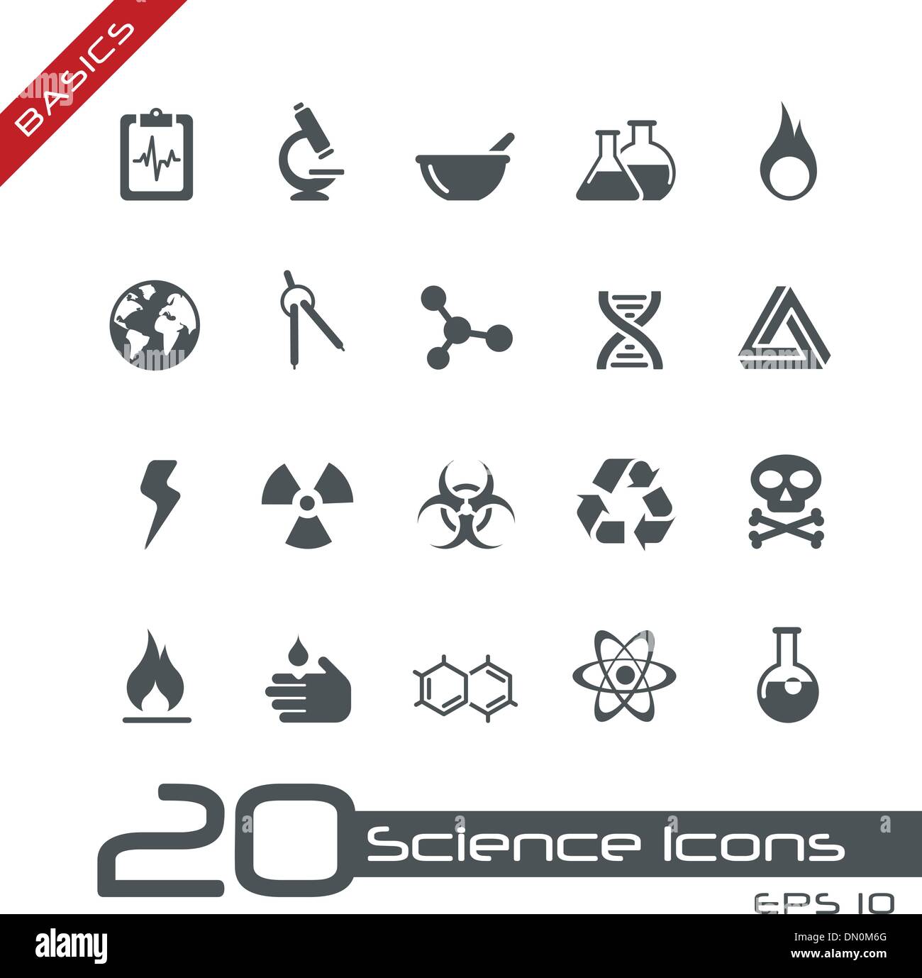 Le icone della scienza // nozioni di base Illustrazione Vettoriale