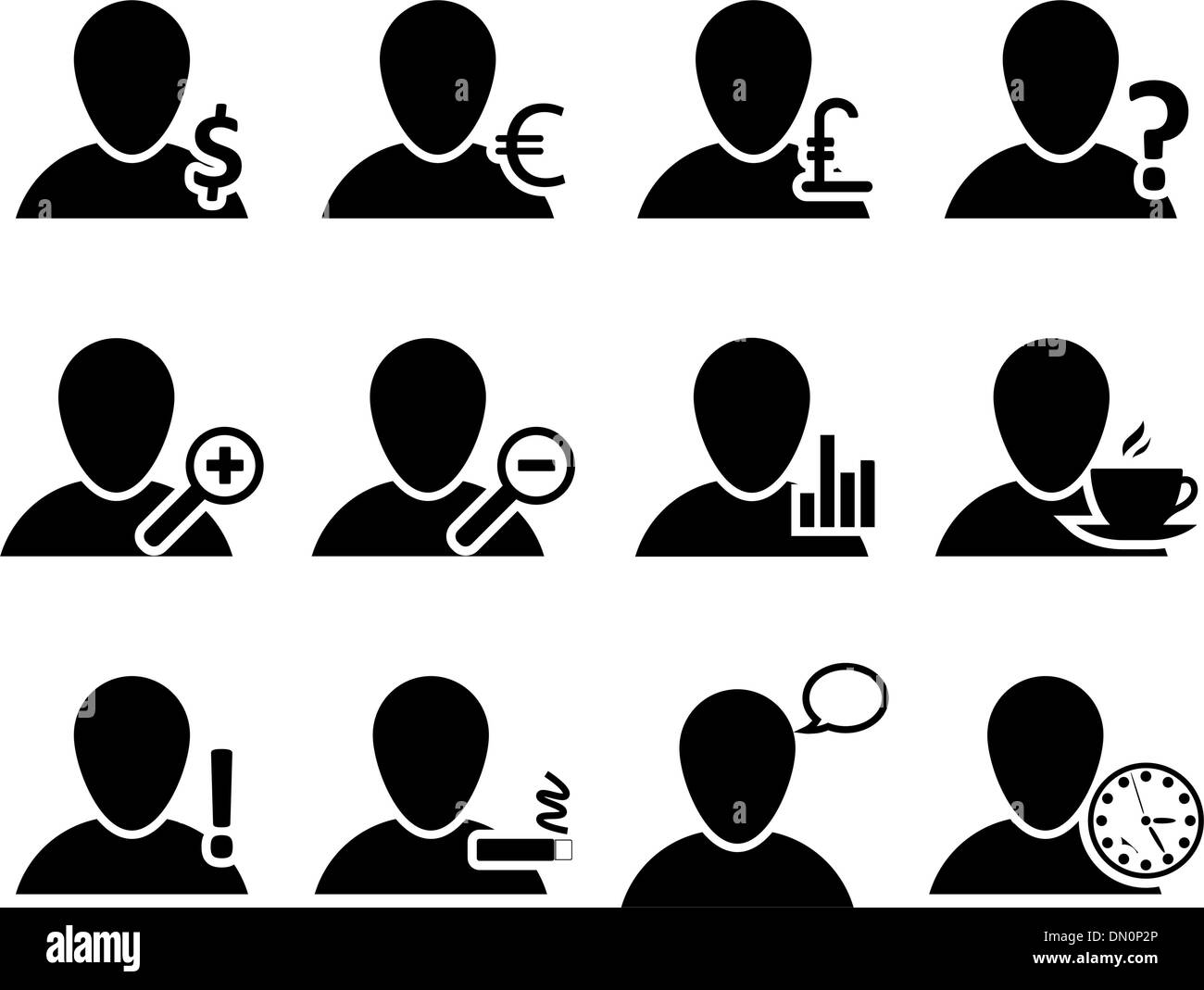 Ufficio e le persone icona impostare Illustrazione Vettoriale