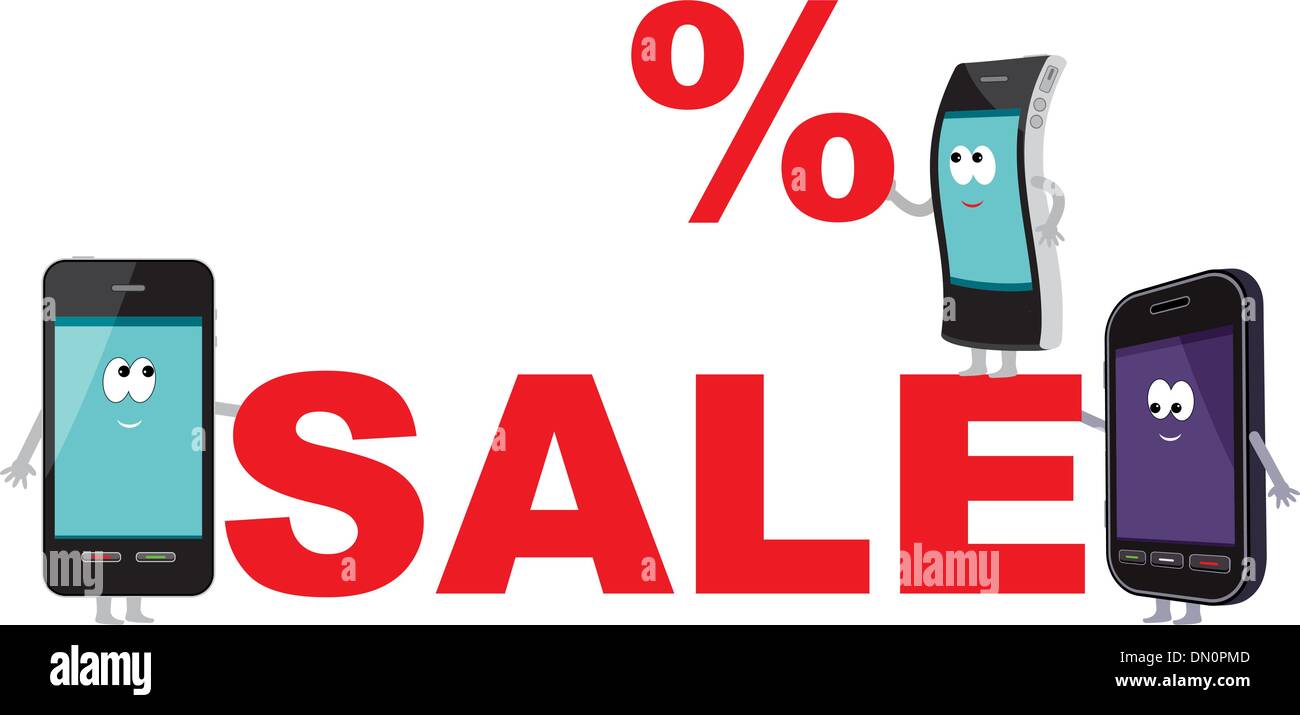 Sconto per gli smartphone, vendita Illustrazione Vettoriale