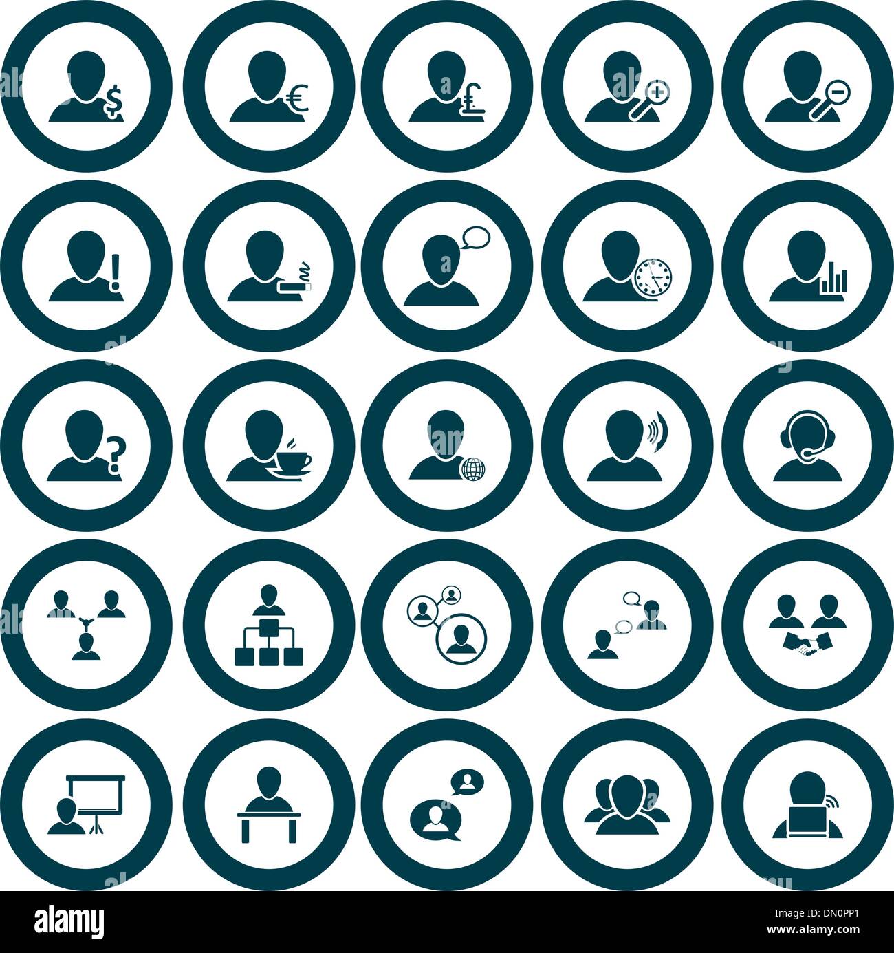 Insieme dell'icona di persone Illustrazione Vettoriale