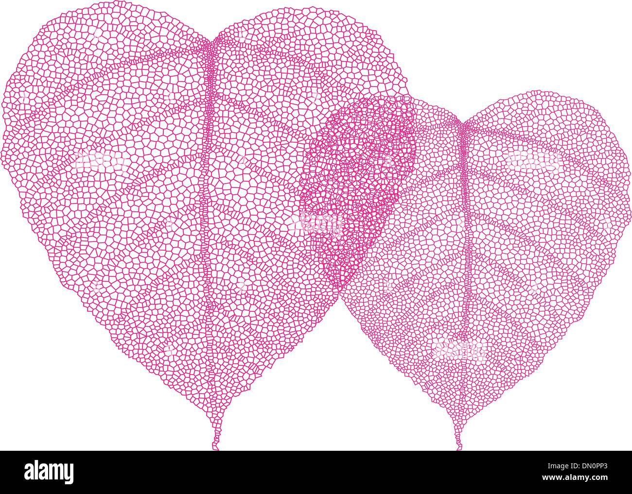 Cuore rosso lascia, vettore Illustrazione Vettoriale