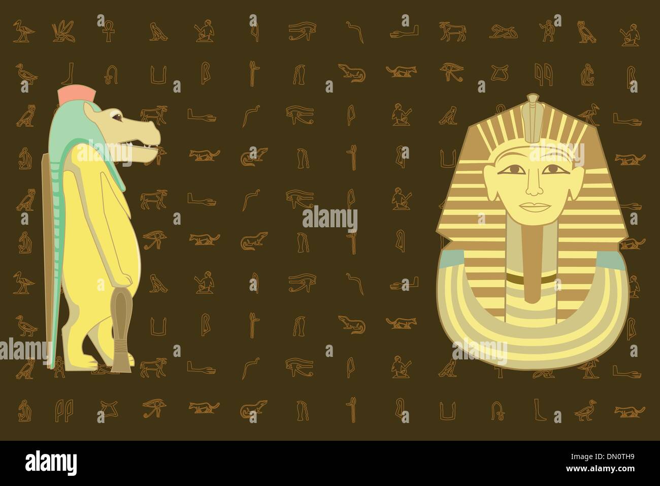 Gli elementi dell'Egiziano carattere decorativo design Illustrazione Vettoriale