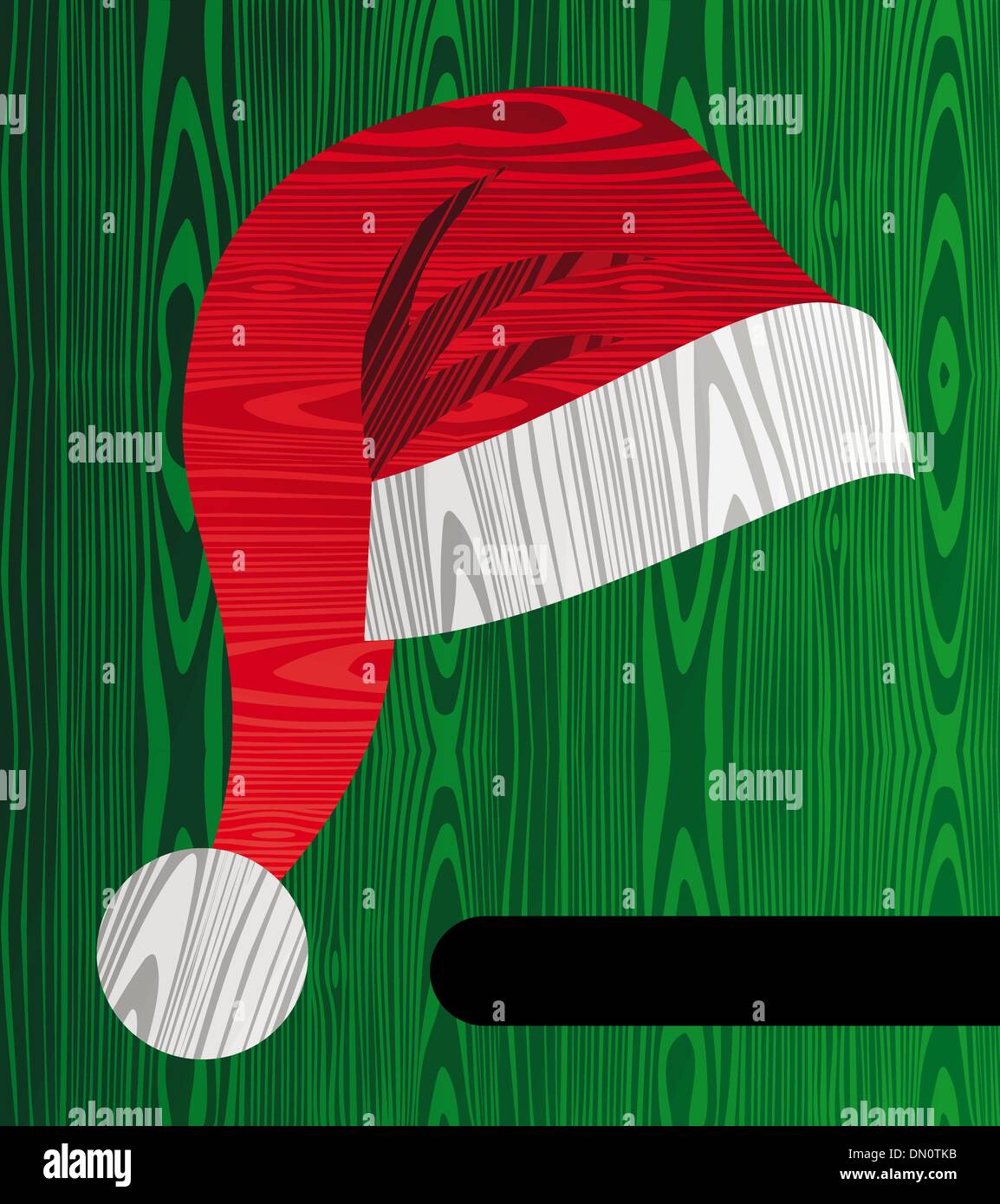 Natale a trama di legno Santa hat scheda di forma Illustrazione Vettoriale