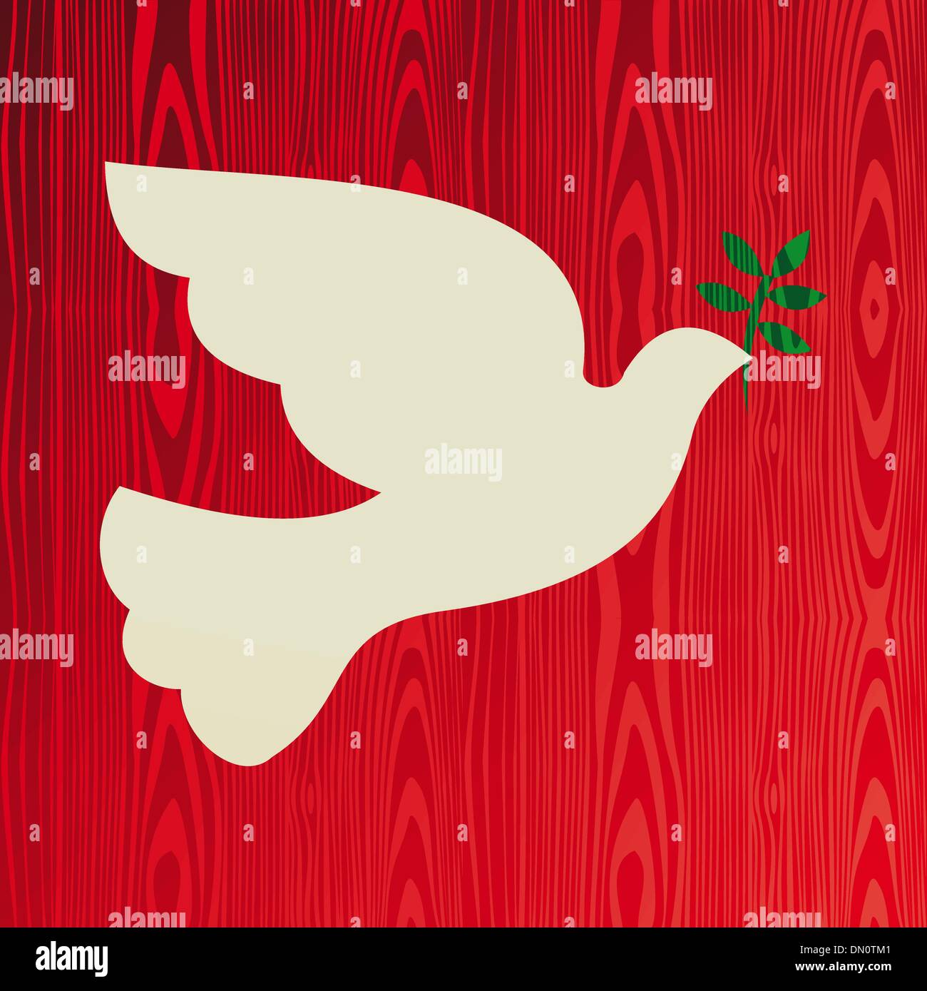 Legno di Natale colomba della pace Illustrazione Vettoriale