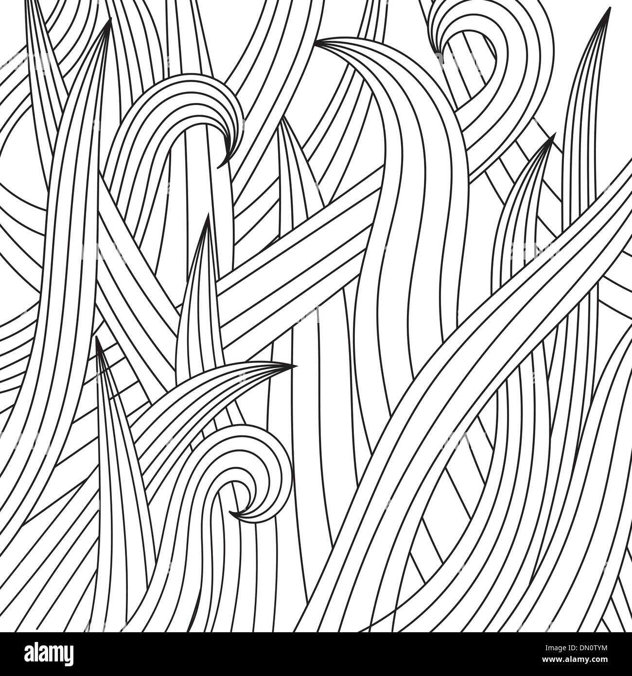 Bianco-nero e disegno di erba. EPS10 Illustrazione Vettoriale