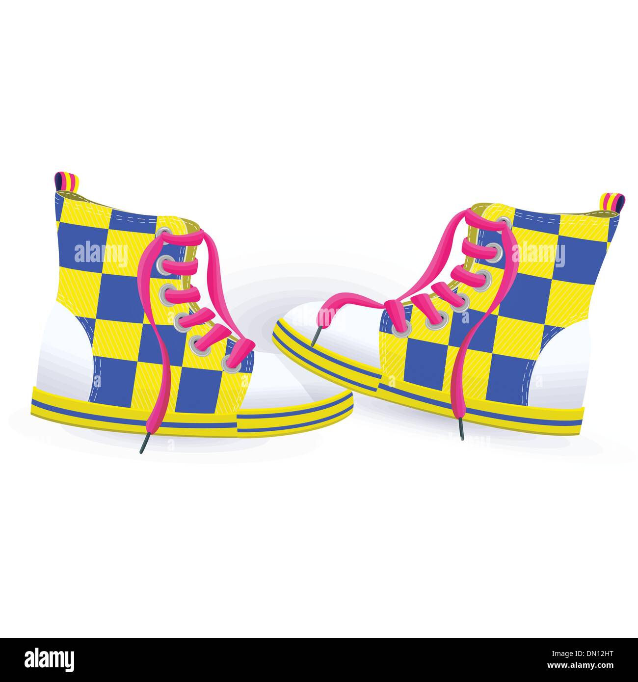 Due sneakers giallo Illustrazione Vettoriale