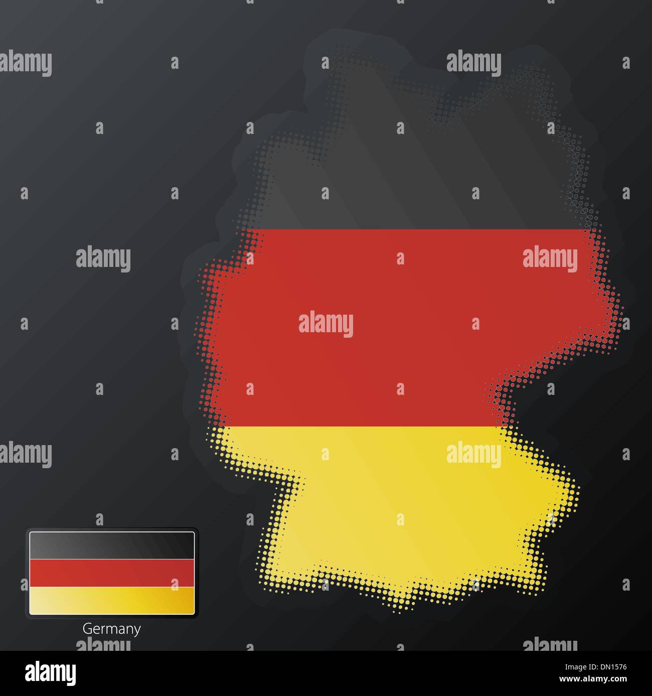 La Germania moderna mappa di mezzitoni elemento di design Illustrazione Vettoriale