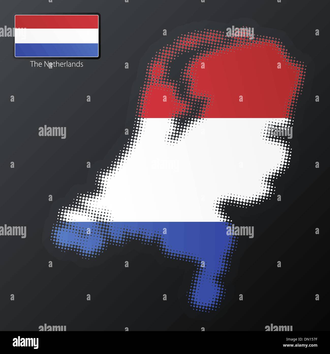 I Paesi Bassi moderno mappa di mezzitoni elemento di design Illustrazione Vettoriale