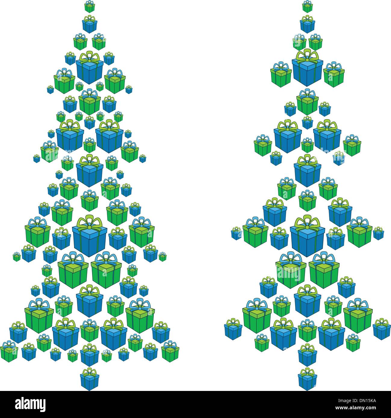 Alberi di Natale fatto di confezioni regalo Illustrazione Vettoriale