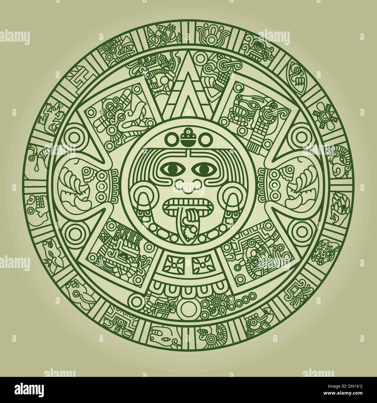 Stilizzata Calendario azteco Illustrazione Vettoriale