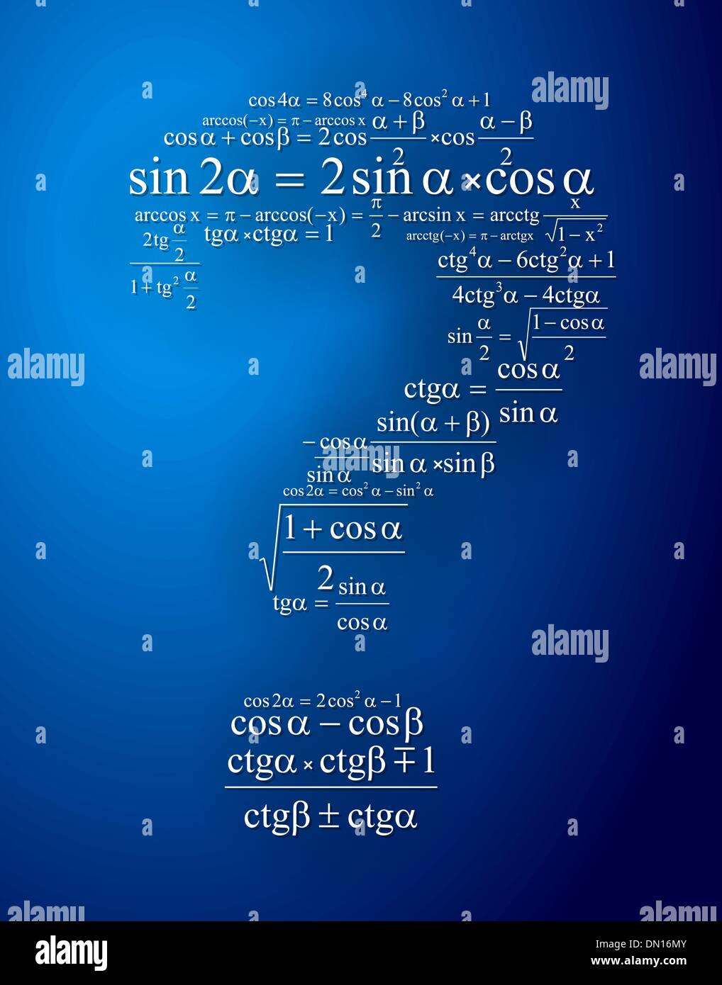 Punto interrogativo per creare una delle formule matematiche Illustrazione Vettoriale