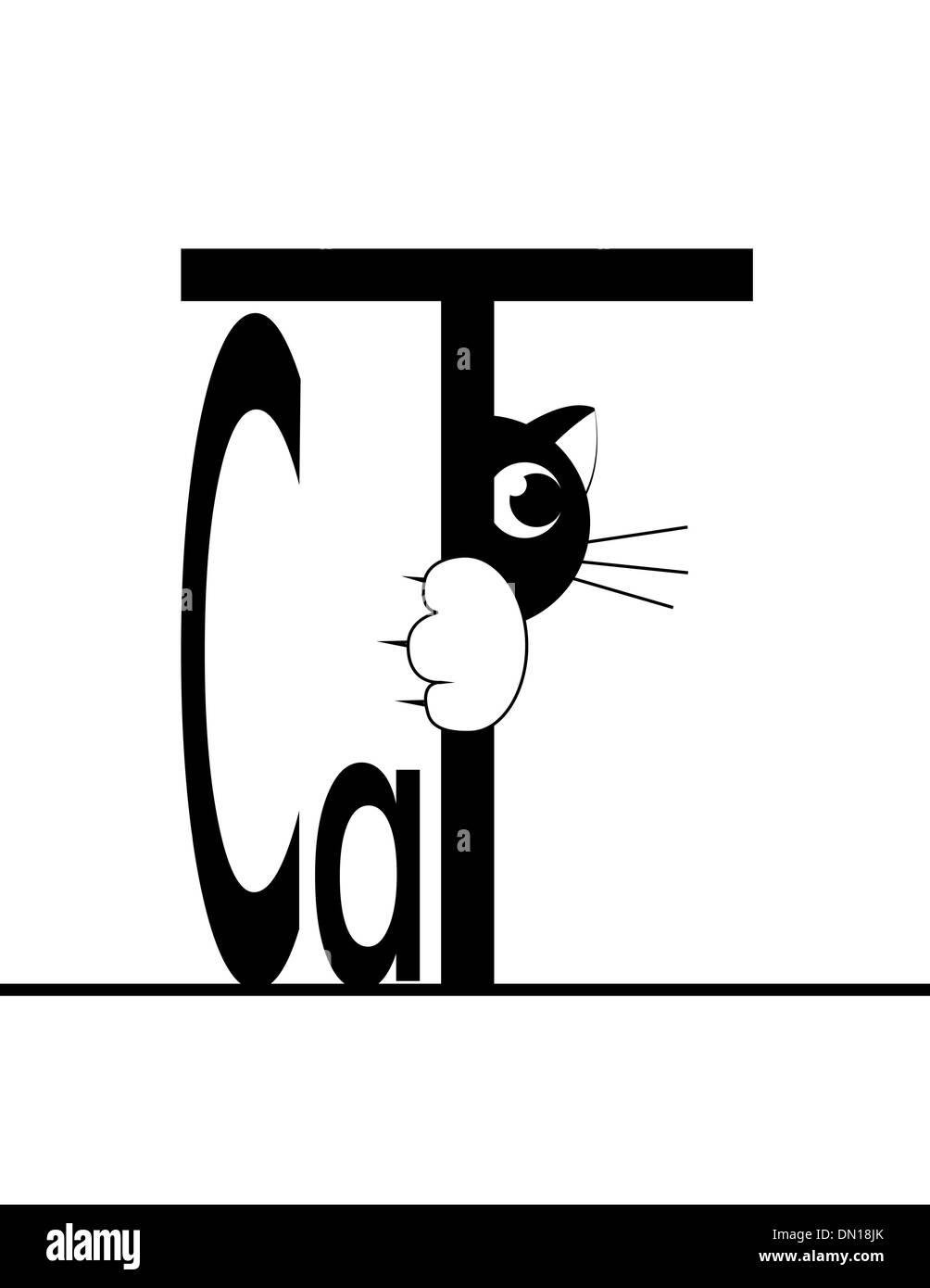 Gatto nero Illustrazione Vettoriale