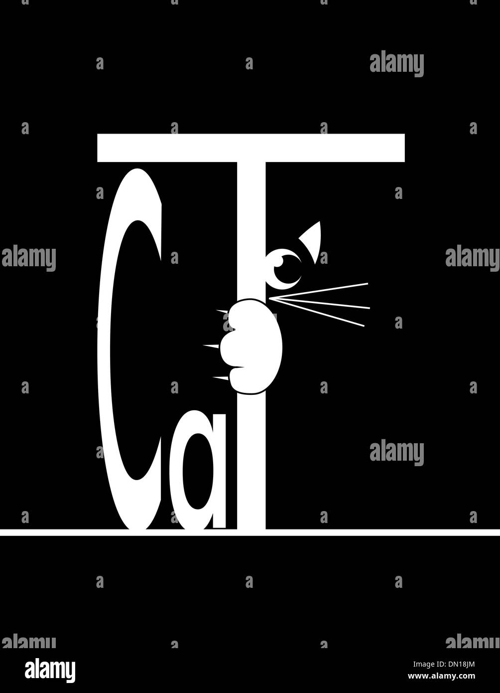 Gatto nero Illustrazione Vettoriale