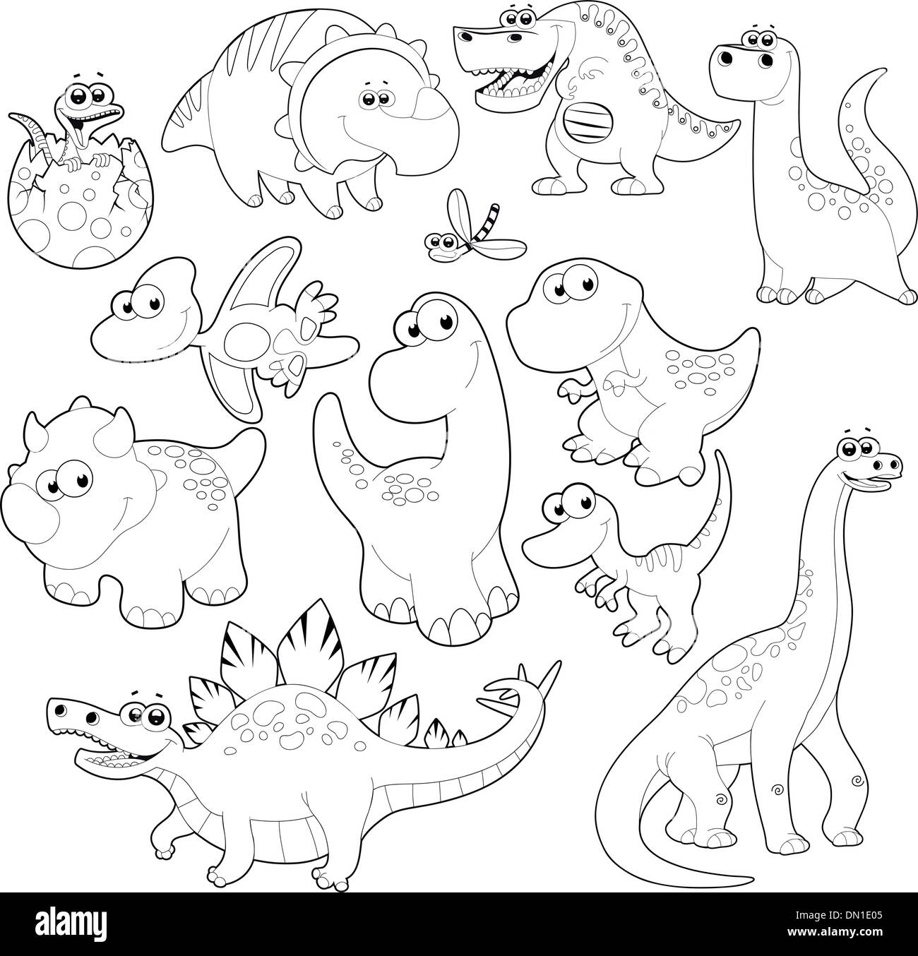 I dinosauri in famiglia. Illustrazione Vettoriale