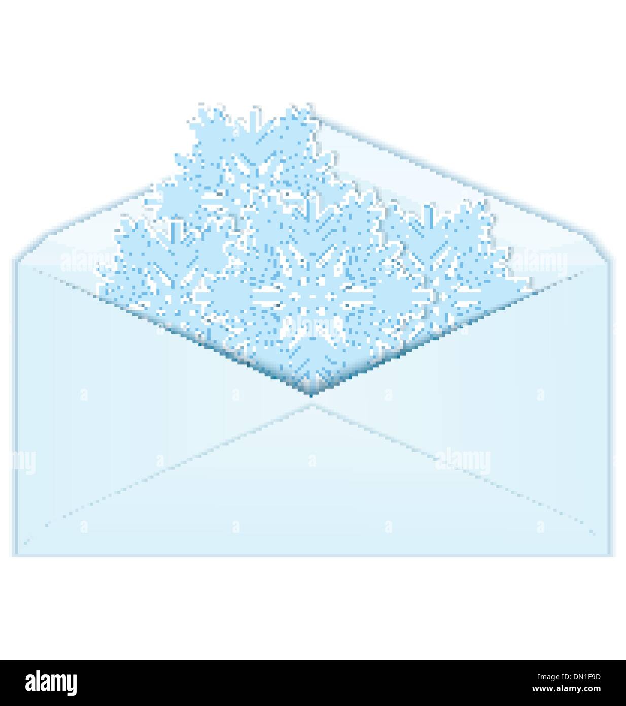Il simbolo del fiocco di neve nel vettore di busta Illustrazione Vettoriale