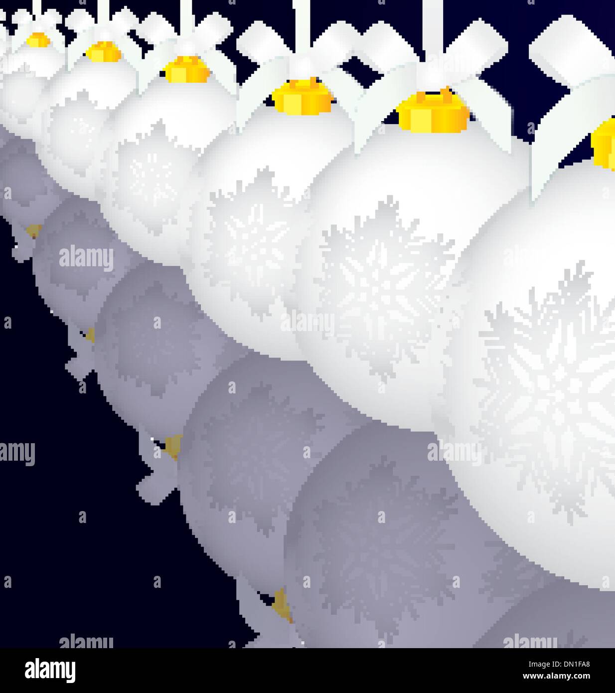 Le palle di Natale nel vettore riga Illustrazione Vettoriale