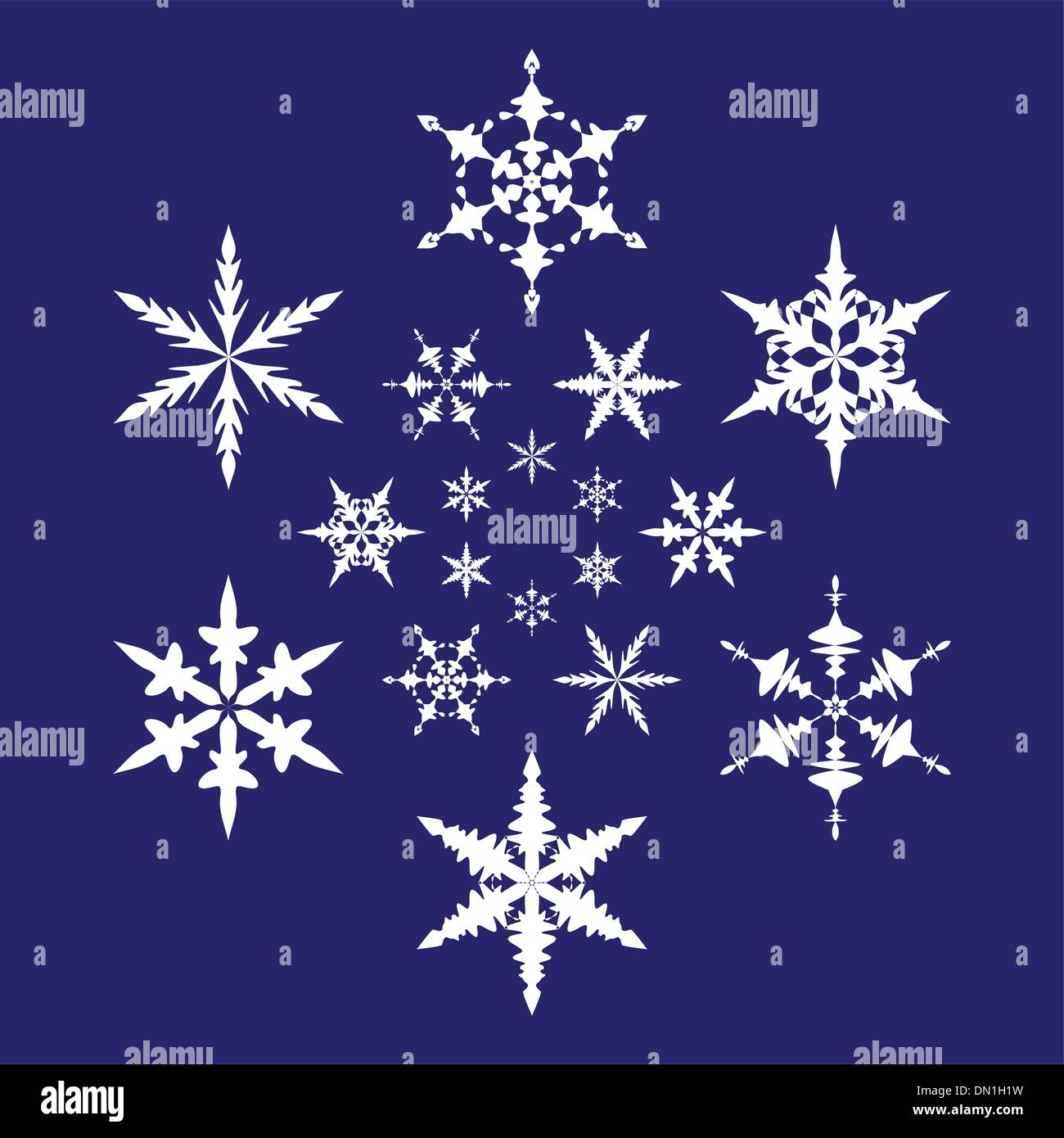 Insieme del fiocco di neve Illustrazione Vettoriale