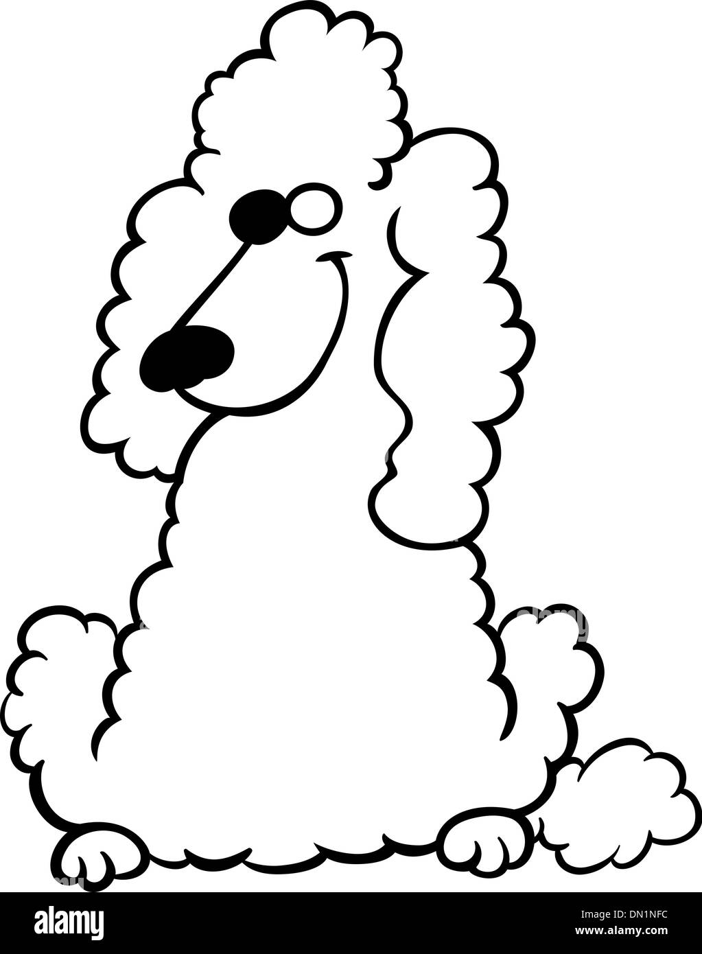 Cane barboncino cartoon per libro da colorare Immagine e Vettoriale - Alamy