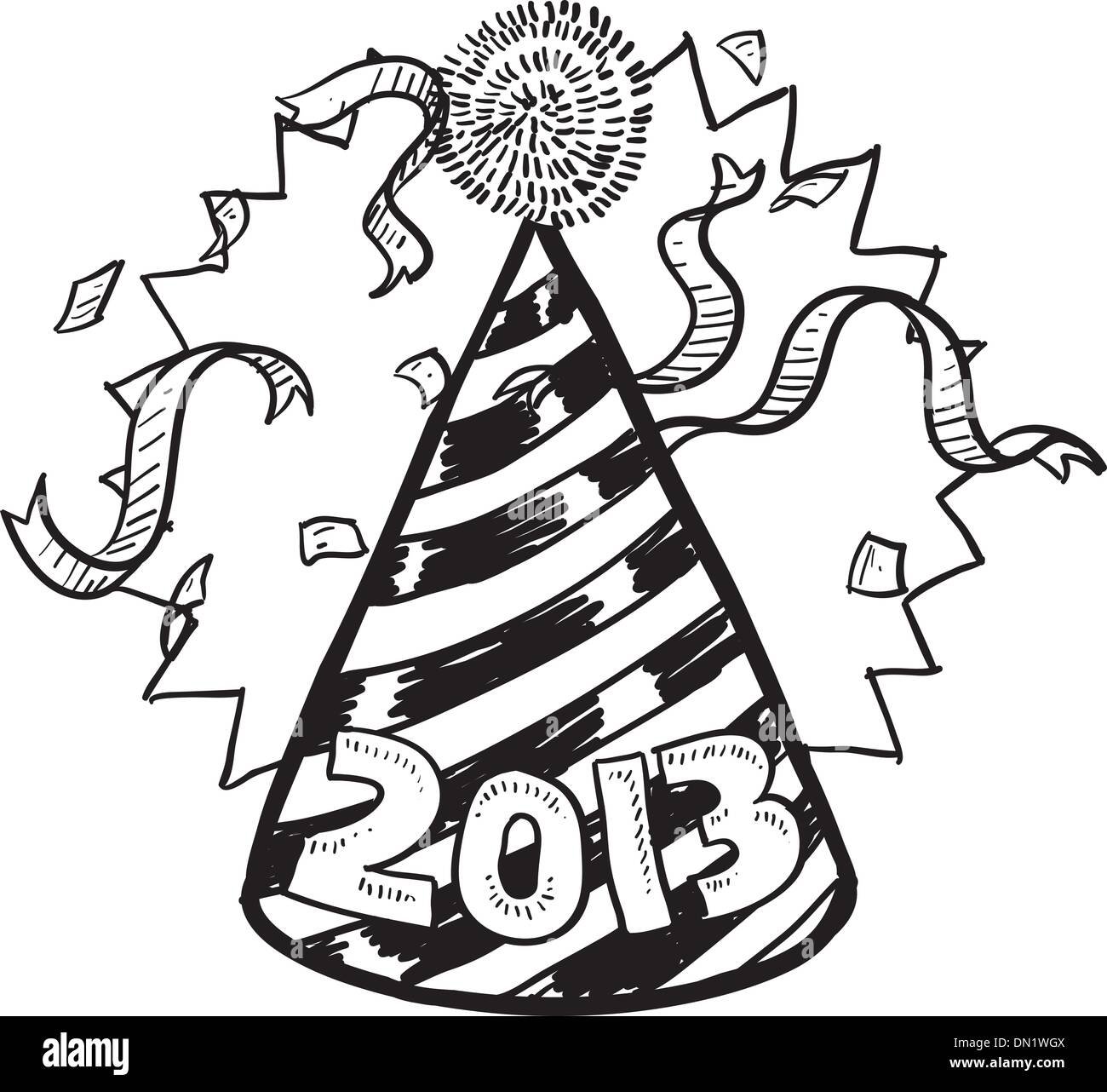 Capodanno 2013 party hat Illustrazione Vettoriale