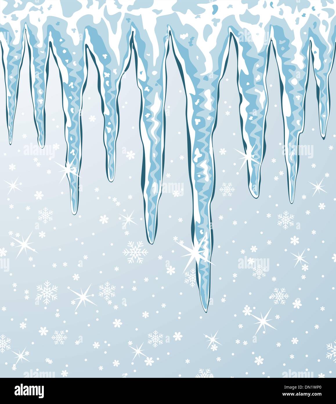 Vector ghiaccioli e caduta di neve Illustrazione Vettoriale
