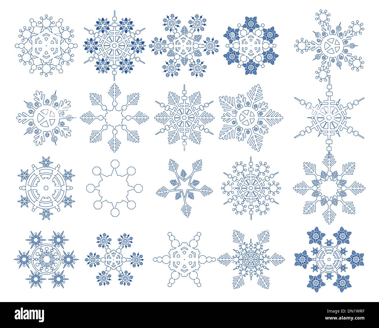 Il simbolo del fiocco di neve raccolta di vettori Illustrazione Vettoriale