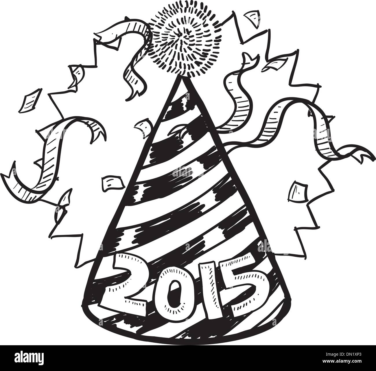 Capodanno 2015 party hat Illustrazione Vettoriale