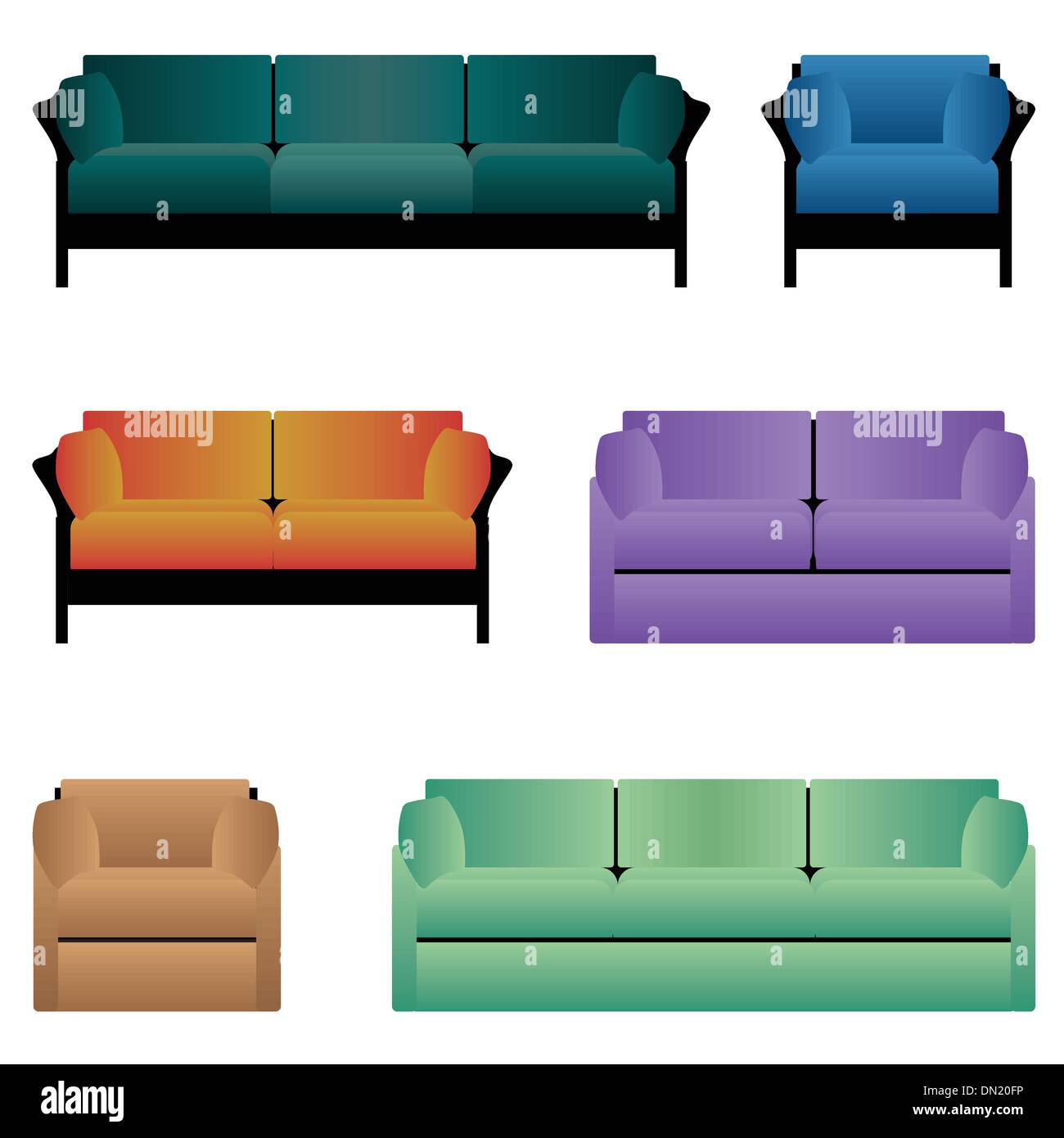 Set di divani. Illustrazione Vettoriale