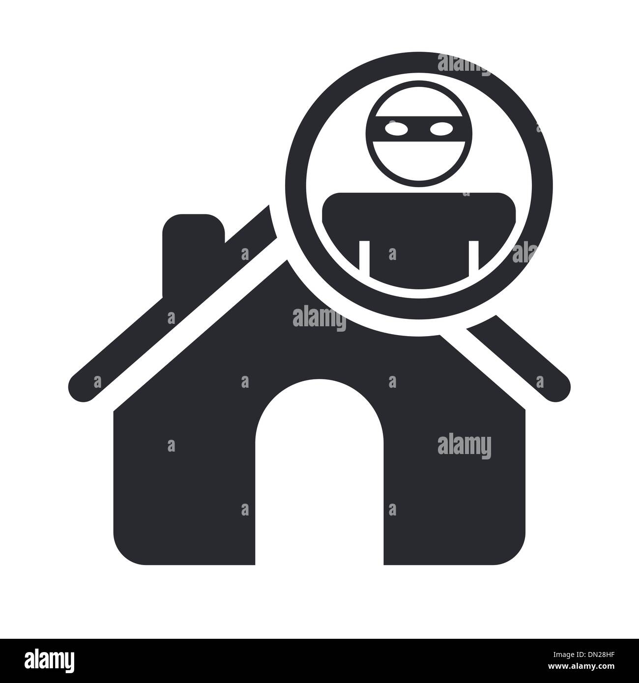 Illustrazione Vettoriale di casa singola icona ladro Illustrazione Vettoriale