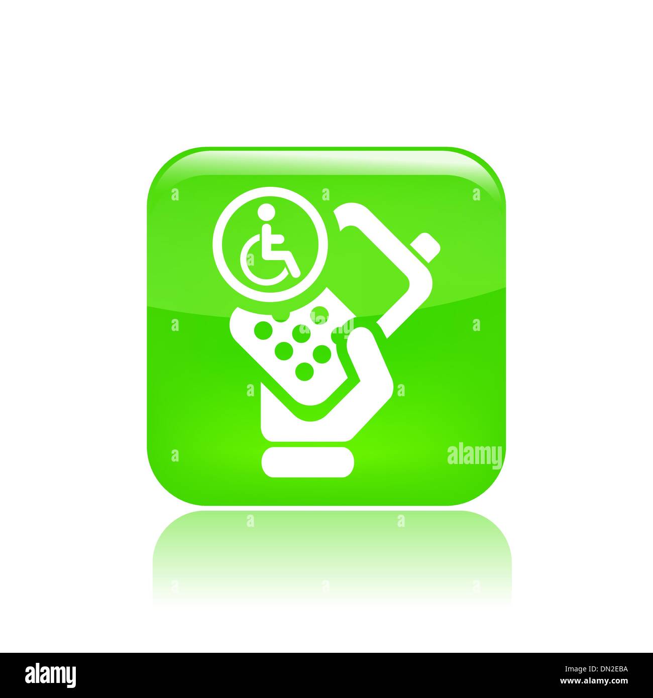 Illustrazione Vettoriale di handicap singolo icona telefono Illustrazione Vettoriale