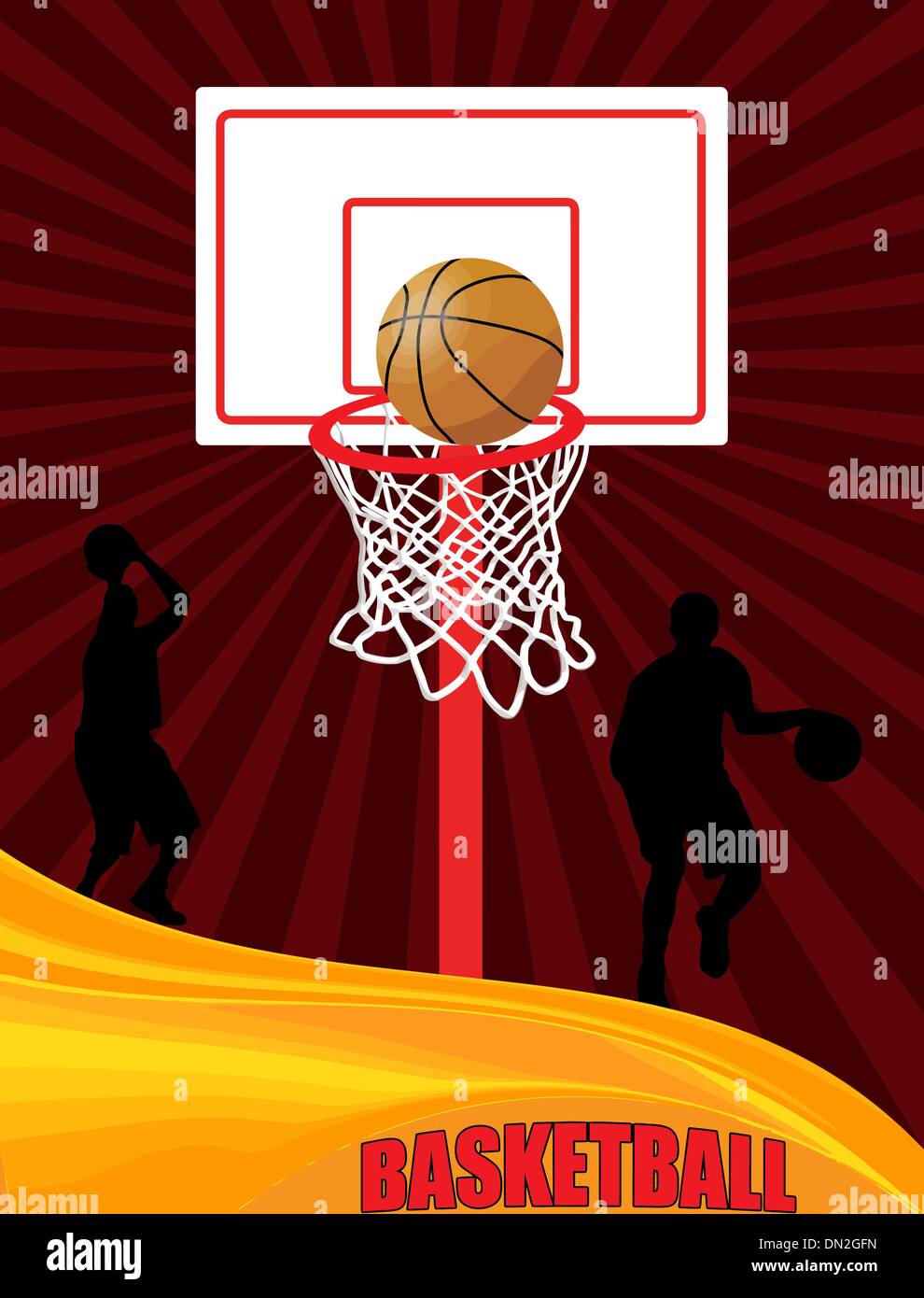 Basketball poster pubblicitario Illustrazione Vettoriale