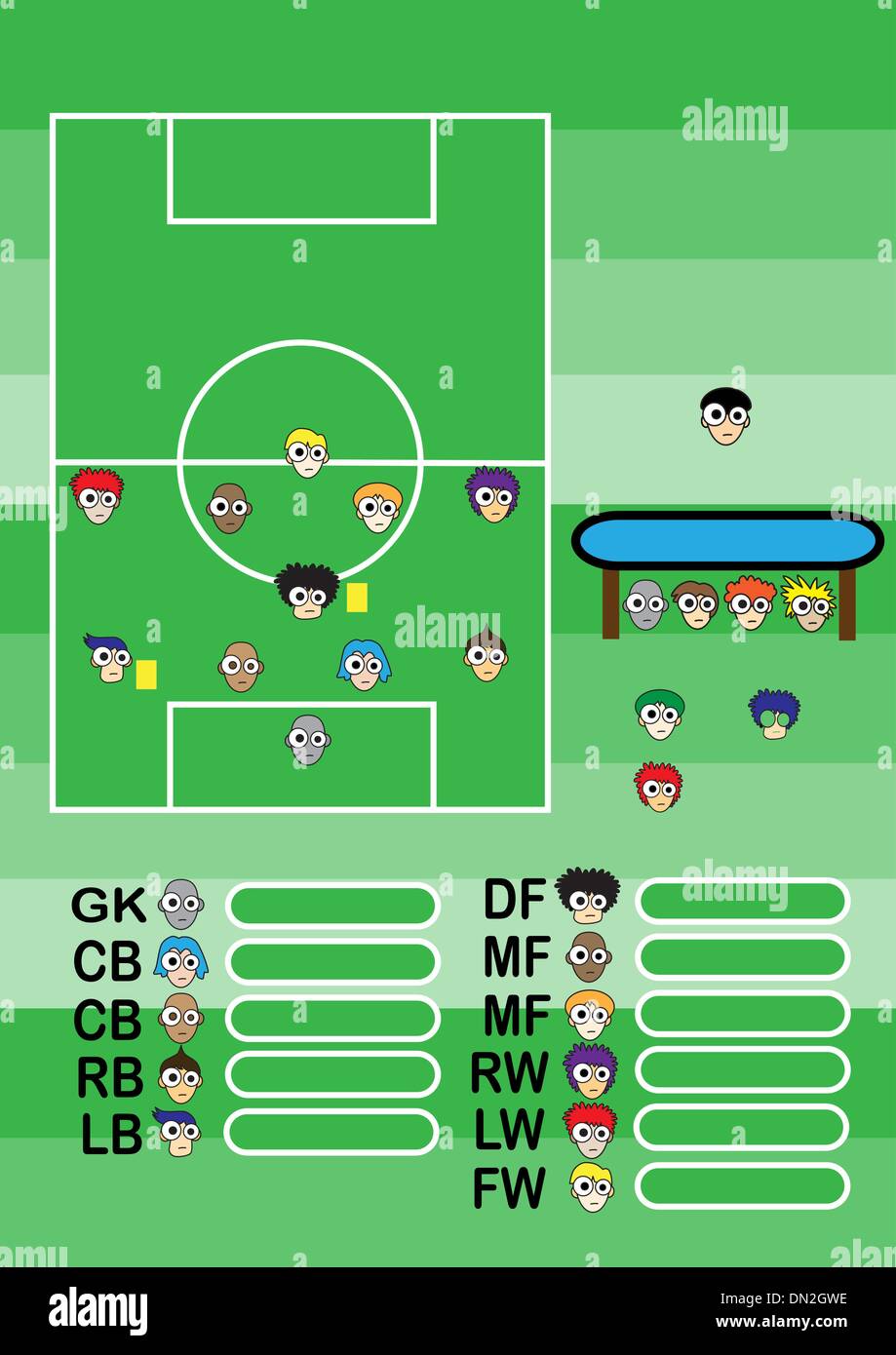 Soccer cartoon di formazione di strategia Illustrazione Vettoriale
