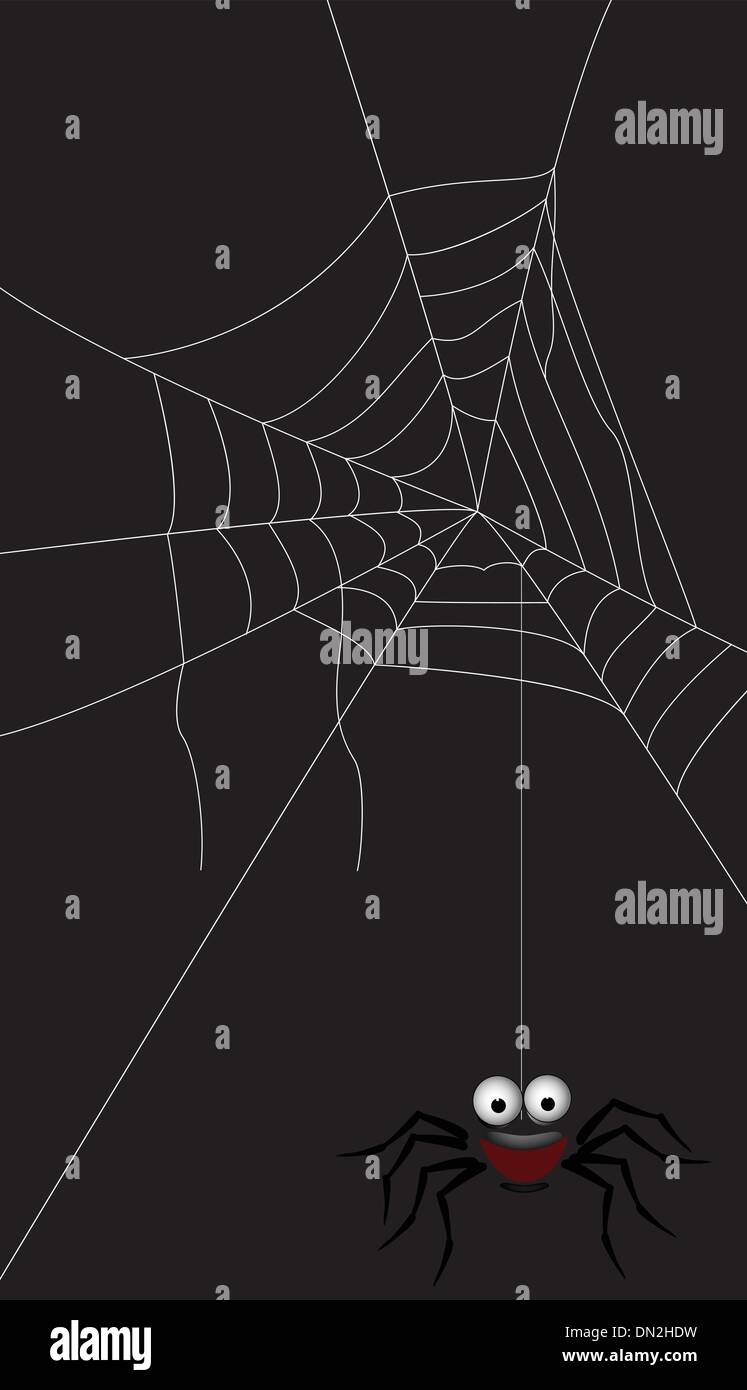 Spider Web immagine con sfondo scuro Illustrazione Vettoriale