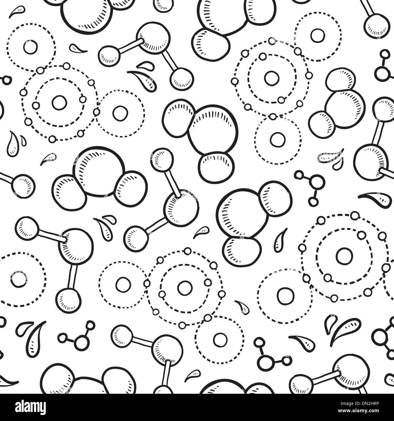 Seamless molecola di acqua sullo sfondo della scienza Illustrazione Vettoriale