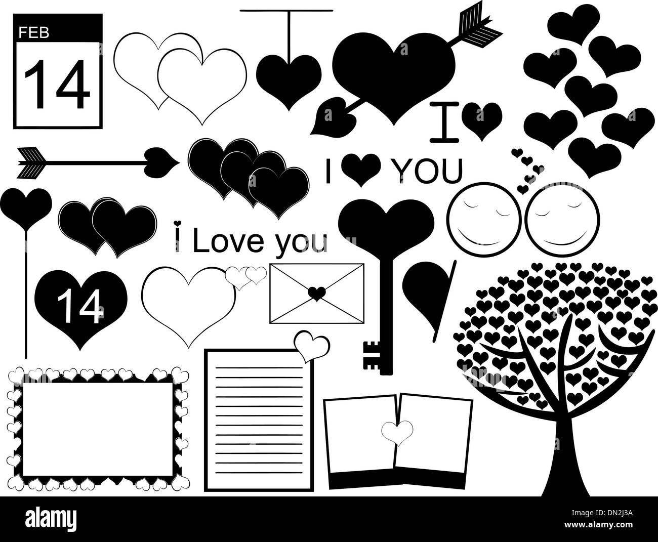 Il giorno di San Valentino collage di vettore Illustrazione Vettoriale