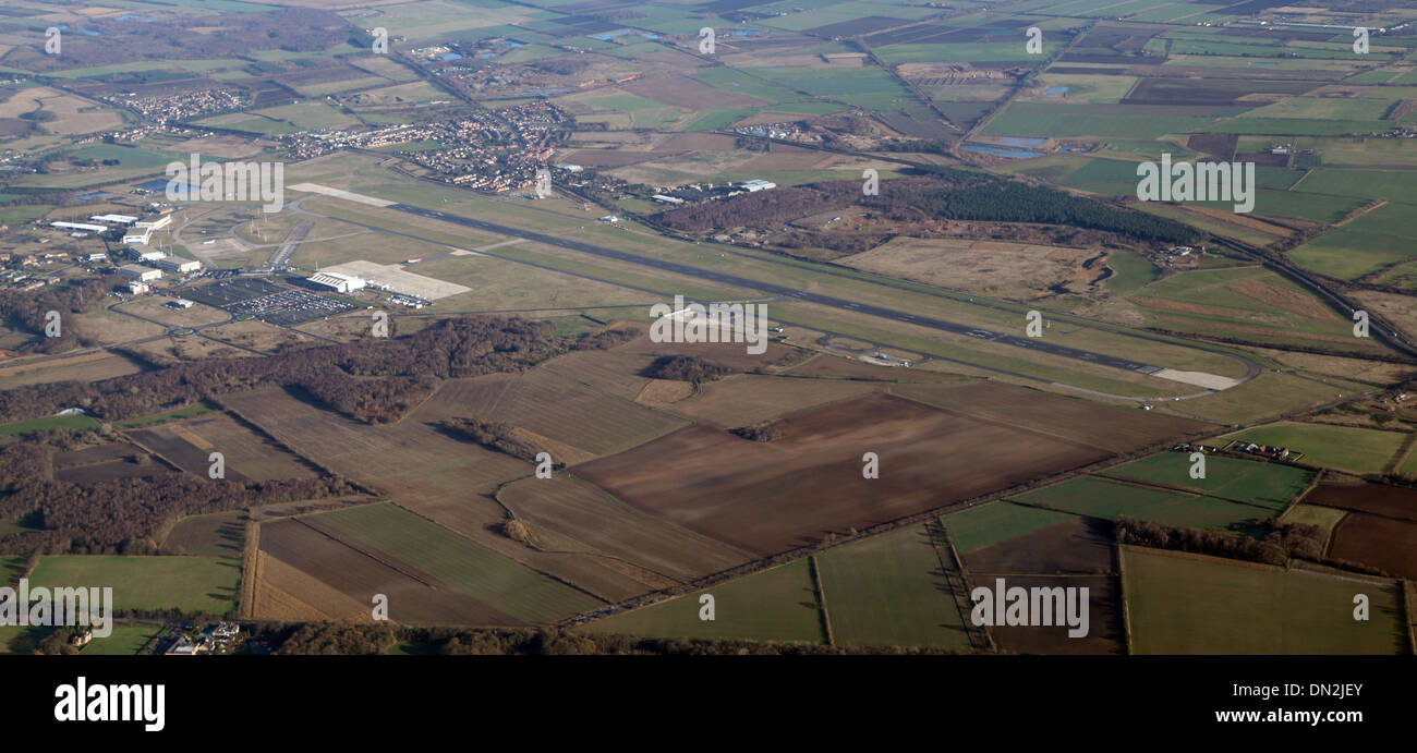 Vista aerea dell'aeroporto di Doncaster Sheffield, in precedenza raf Finningley Foto Stock