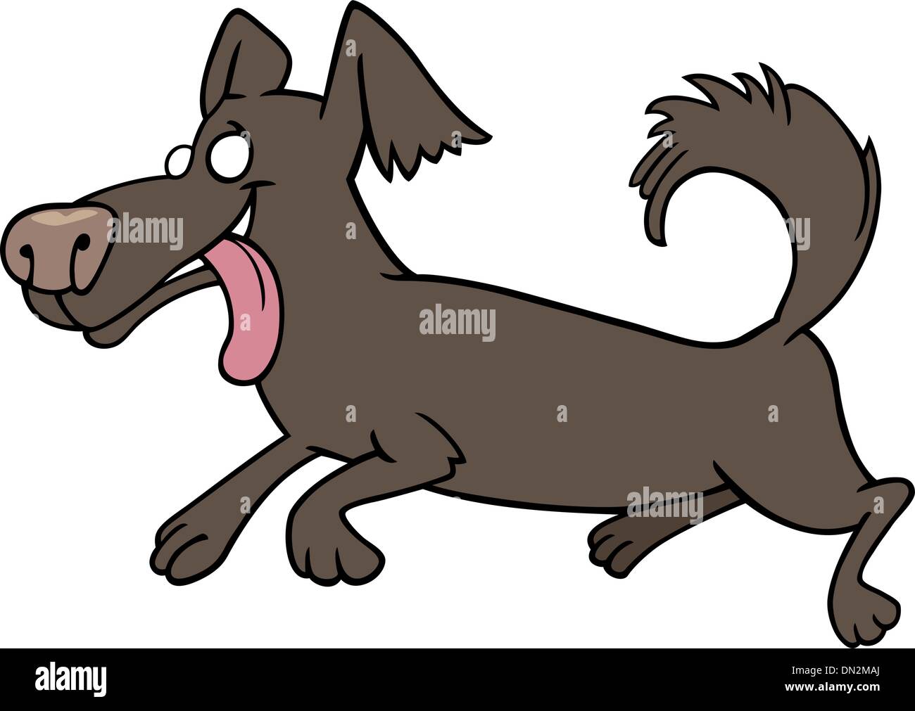 Esecuzione di little dog cartoon illustrazione Illustrazione Vettoriale