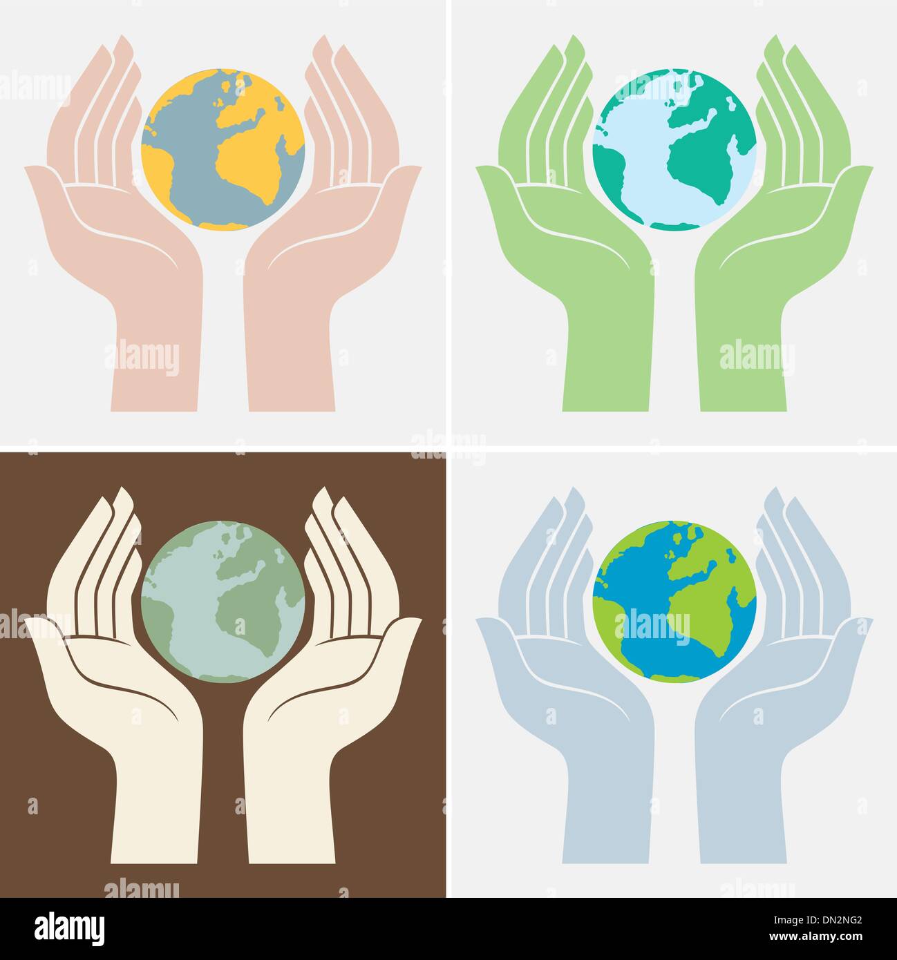 Mani tenendo la terra, salvare il pianeta Illustrazione Vettoriale