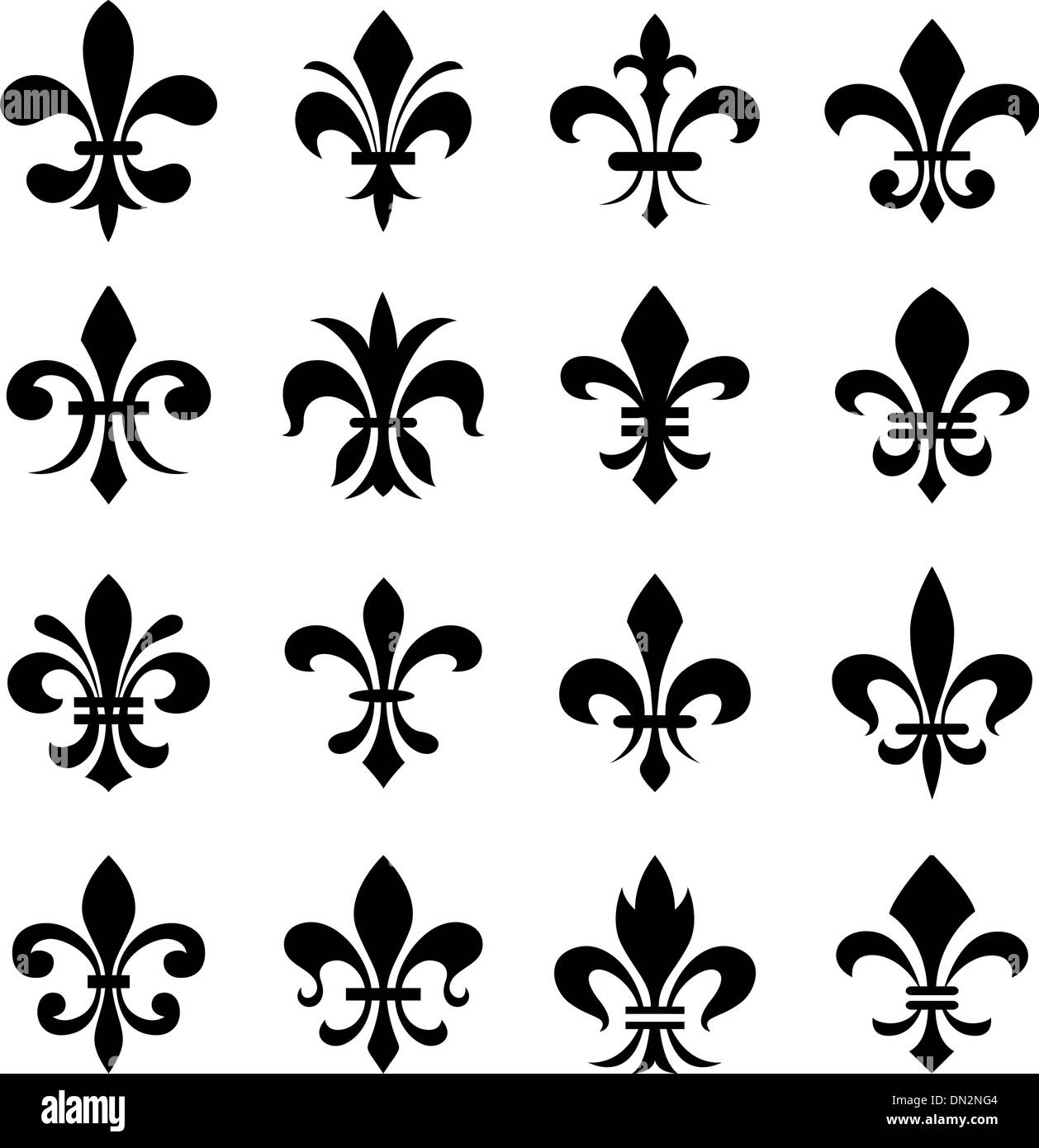 Classic Fleur de Lys icone simbolo Illustrazione Vettoriale
