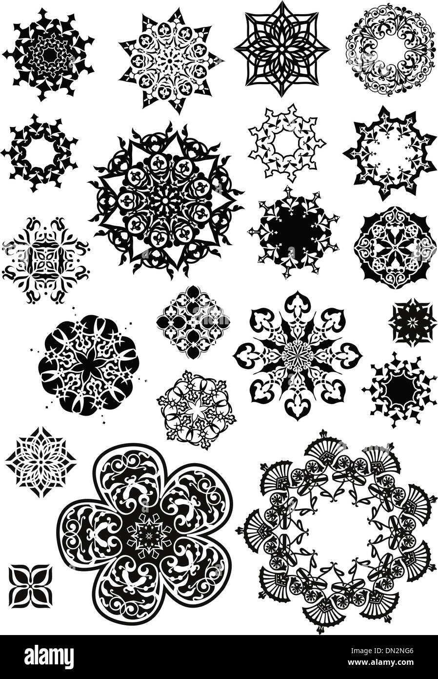 Fiore emblema collezione Illustrazione Vettoriale