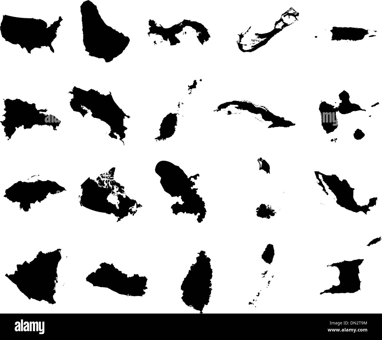 America del nord paesi Illustrazione Vettoriale