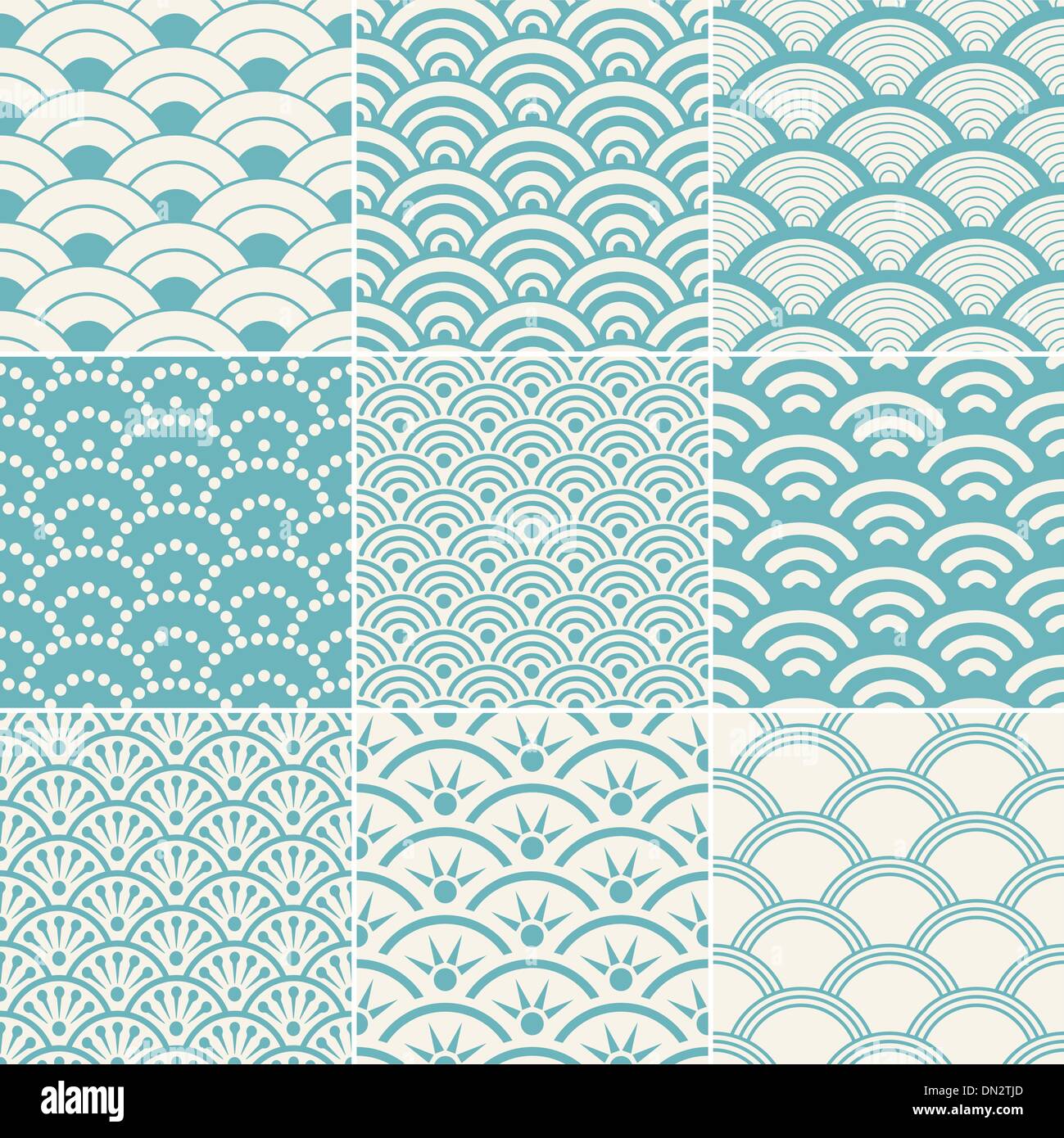 Oceano perfetta configurazione ondulata Illustrazione Vettoriale